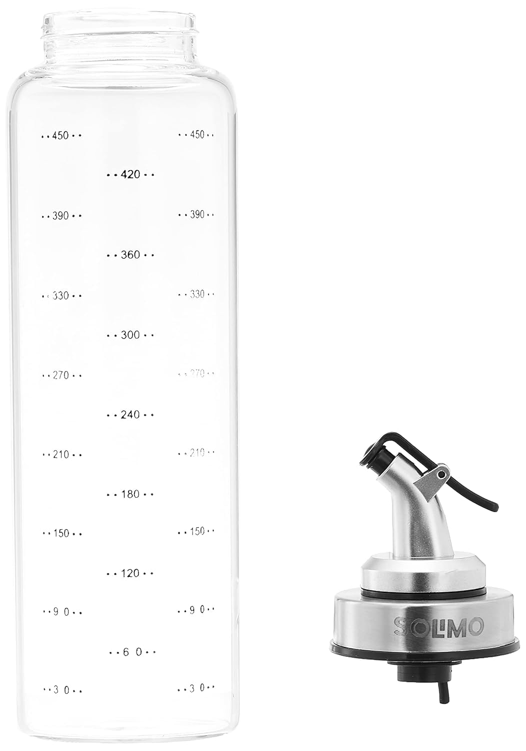Fixxora™ 500ML Leak-Proof Clear Glass Oil Dispenser Bottle, Oil & Vinegar Cruet Dispenser Bottle (Pack of 1)
