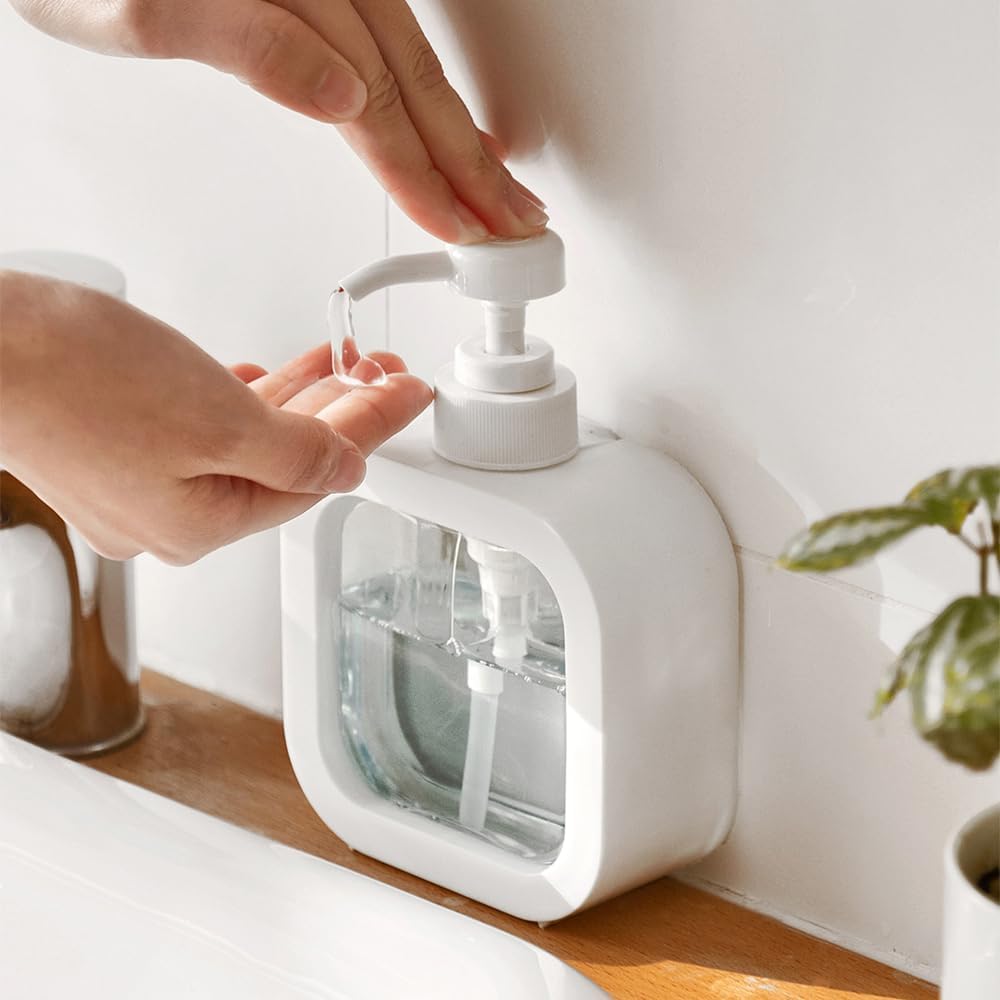 Fixxora Empty Bottle (300 ml) Soap Dispenser for Bathroom Kitchen Large-Capacity Dispensing Bottled Hand Soap Dish Soap Shower Gel Shampoo Washing Powder Replacement Empty Bottle (Pack of 2)