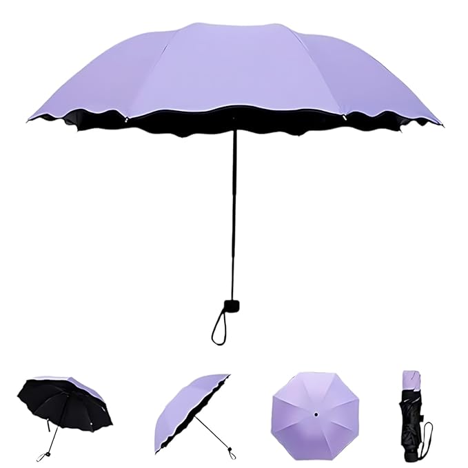 3 Fold multicolor Magic Umbrella Anti UV Protection, (Pack of 1)
