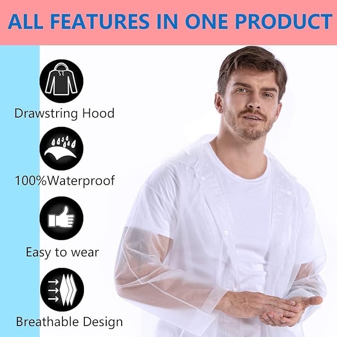 Fixxora™ EVA Waterproof Unisex Rain Coat Hooded Full Sleeves Outdoor Men, Women, Boys & Girls Rainwear Poncho Raincoat for Camping, Hiking & Travelling (Olive Green)