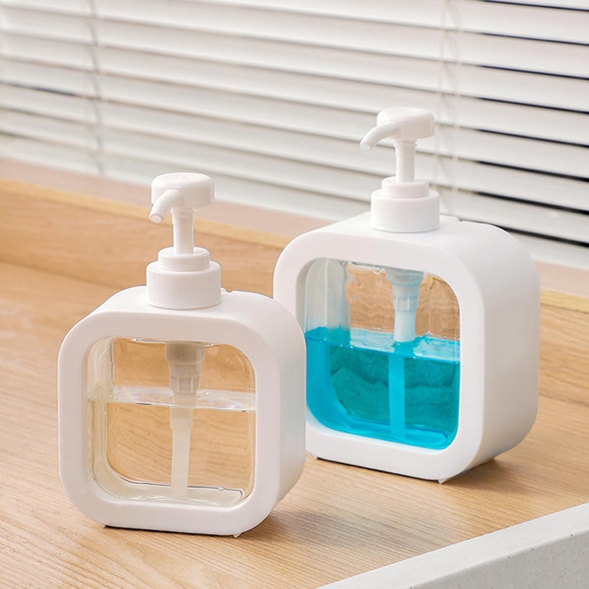 Fixxora Empty Bottle (300 ml) Soap Dispenser for Bathroom Kitchen Large-Capacity Dispensing Bottled Hand Soap Dish Soap Shower Gel Shampoo Washing Powder Replacement Empty Bottle (Pack of 2)