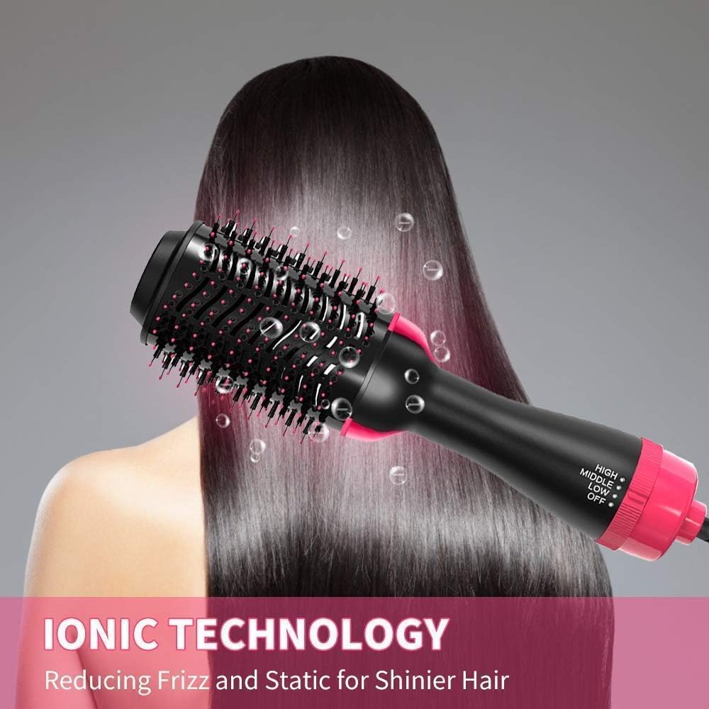 VRM FAB One-Step Hair Dryer and Volumizer Brush for Smooth, Frizz-Free, and Salon-Quality Styling –3-in-1 Professional Hot Air Brush for Drying, Straightening & Curling with Advanced Ionic Technology