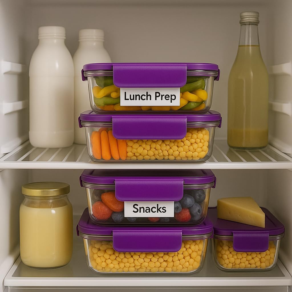 Fixxora™ Store & Lock Plastic Container Set | 3 Pcs Airtight Food Storage with Lids | 300ml, 800ml, 1200ml | BPA-Free, Leak-Proof, Freezer Safe, Kitchen & Pantry Organizer Box | Purple set