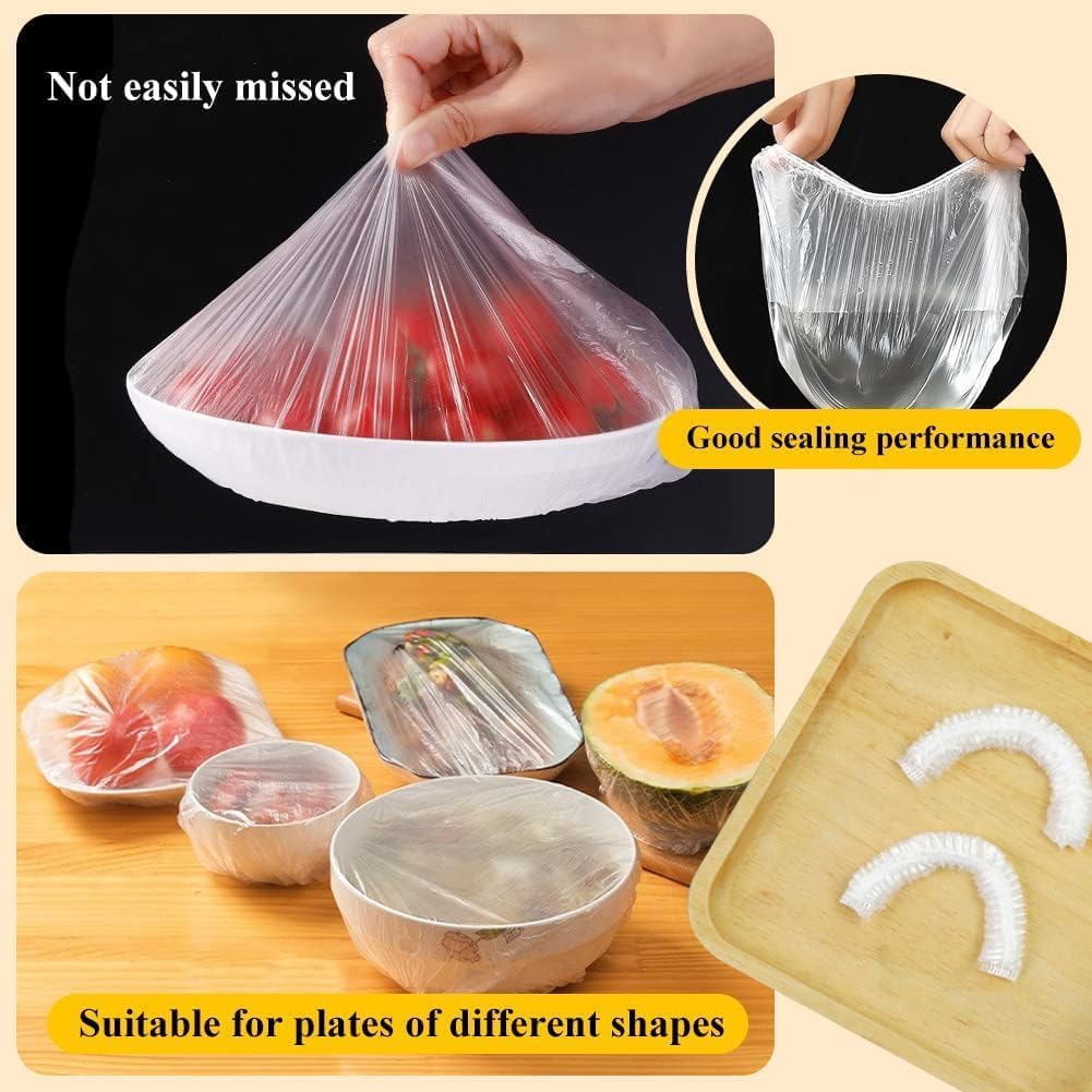 Fixxora® 100pcs Fresh Keeping Bags, Food Covers,Reusable Elastic Food Storage Covers, Plastic Sealing Elastic Stretch Bowl Lids, Universal Kitchen Wrap Seal Caps (100pcs)