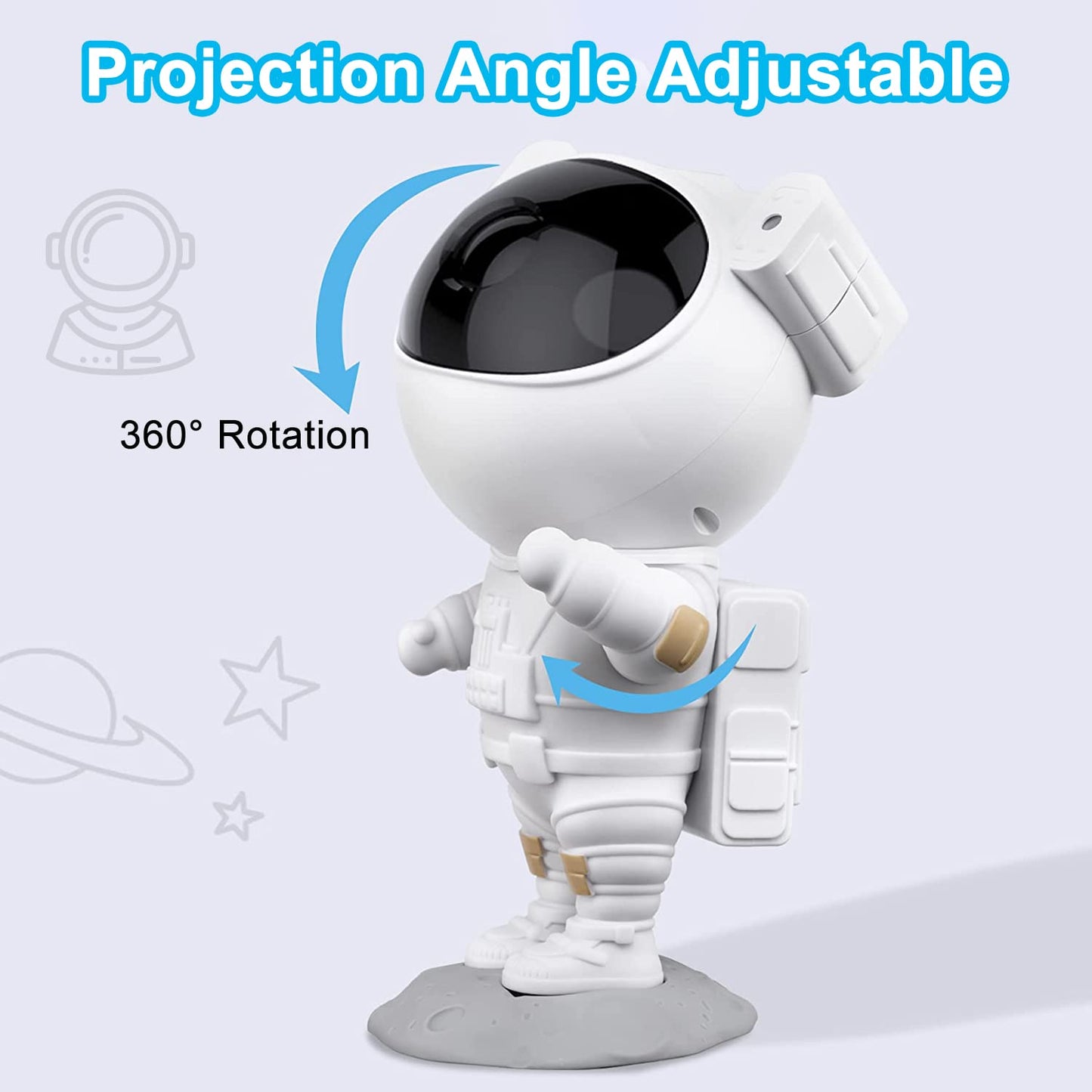 Galaxy Light Astronaut Space Star Projector 360 Adjustable Head Night Lamp  (22.5 cm, White)