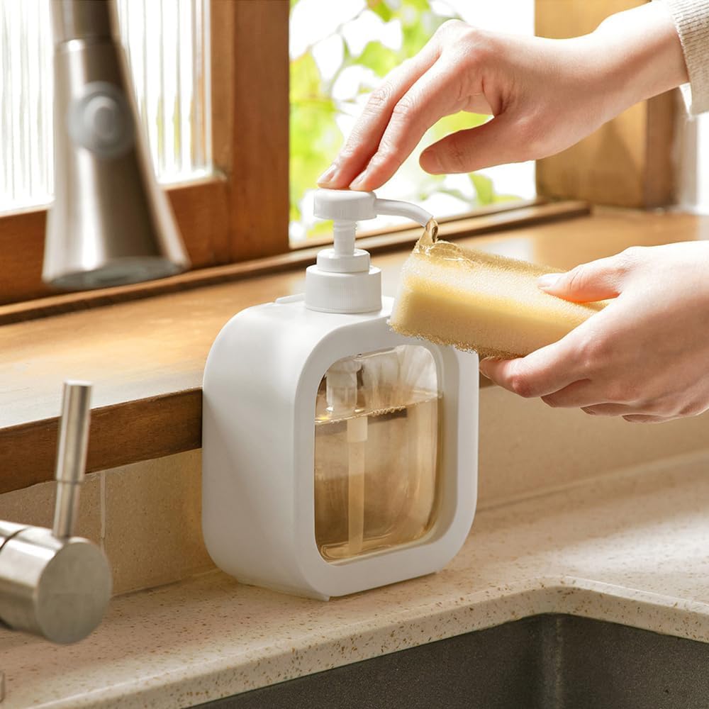 Fixxora Empty Bottle (300 ml) Soap Dispenser for Bathroom Kitchen Large-Capacity Dispensing Bottled Hand Soap Dish Soap Shower Gel Shampoo Washing Powder Replacement Empty Bottle (Pack of 2)