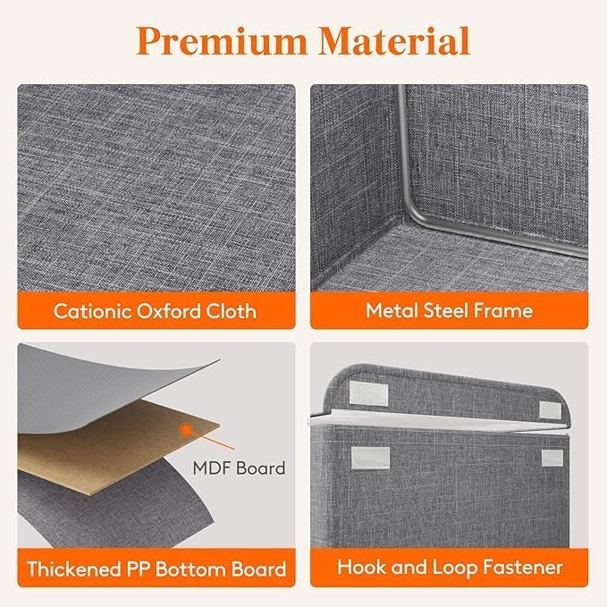 Fixxora™ Foldable Clothes Organizer For Wardrobe (PACK OF 2), Blanket Storage Box, Cloth and Dress Organiser Metal Frame Basket Bag with Zipper & Lid, Carry Handles for Bedding, Closet Organizers