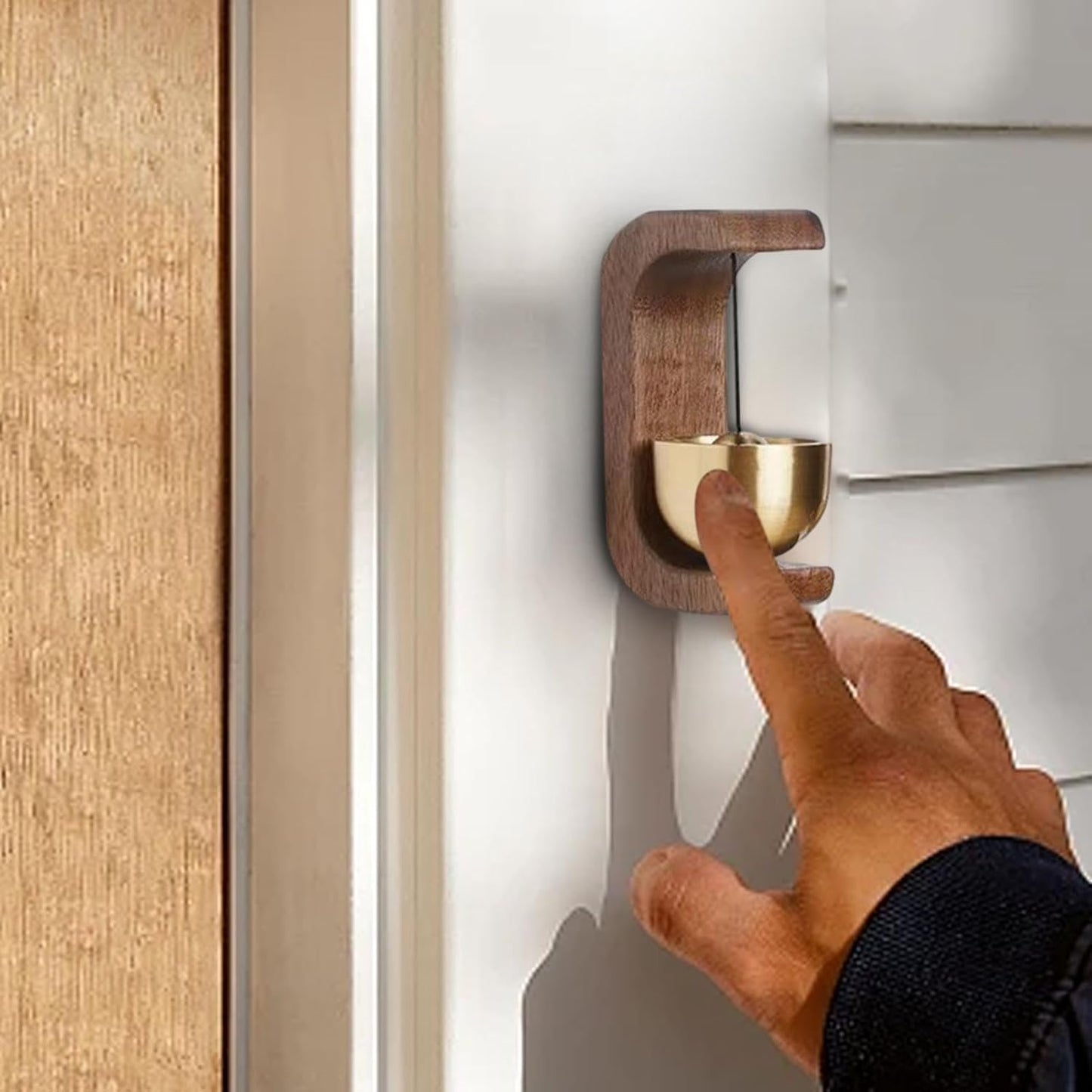 Wooden Door Bell - Magnetic Wood Wind Chime for Door