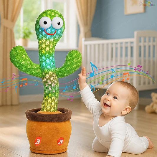 Fixxora™ Rechargeable Talking Cactus Toy for Kids - Musical Dancing, Speaking Cactus Toy for Babies – Educational Talking Toy for Baby Boys & Girls (0-3 Years) – Speaking, Repeating for Toddlers
