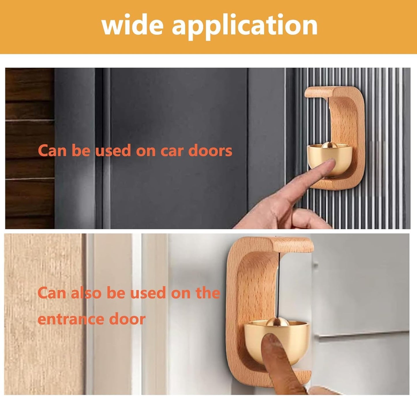 Wooden Door Bell - Magnetic Wood Wind Chime for Door