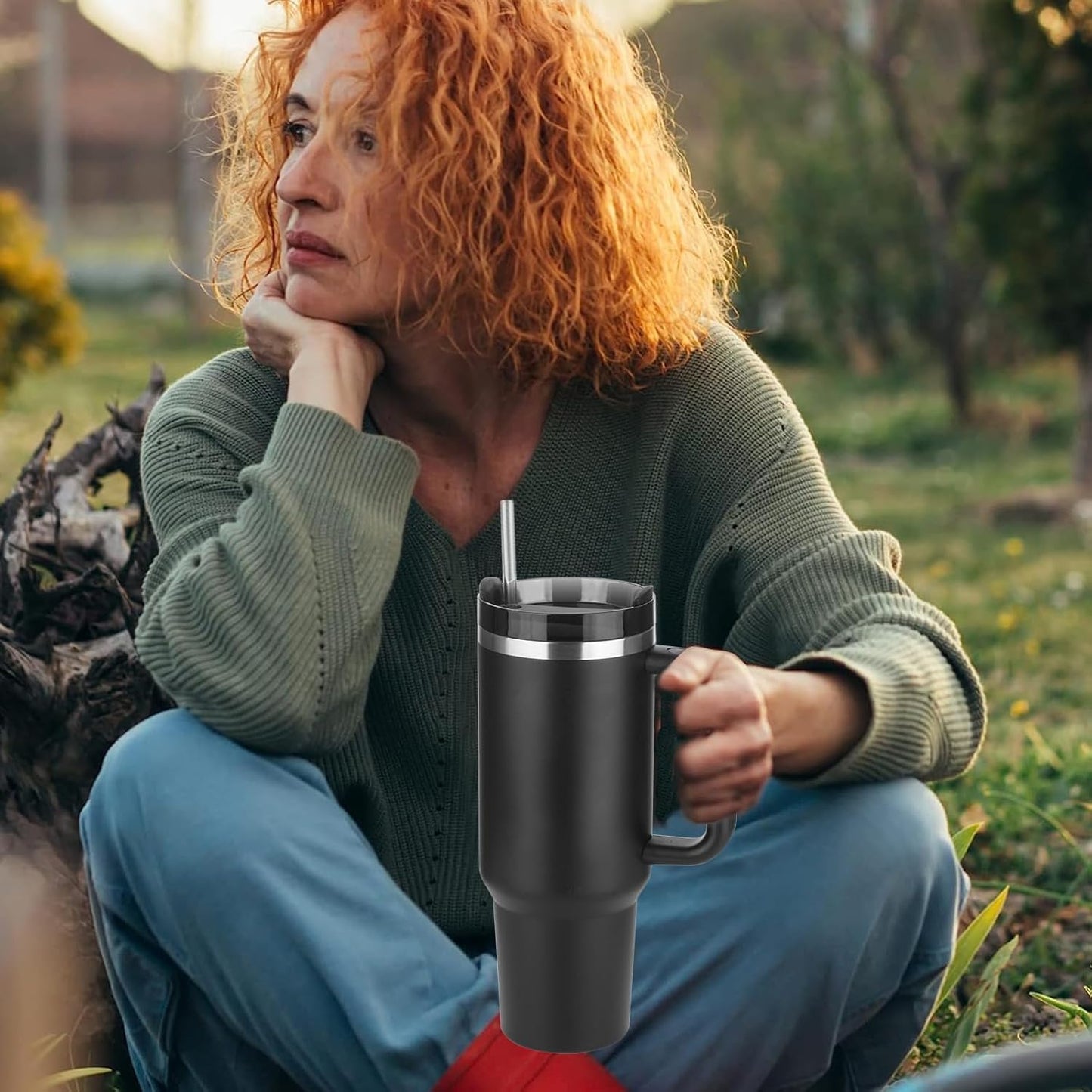 Stainless Steel Tumbler with Lid and Straw – Insulated Travel Mug