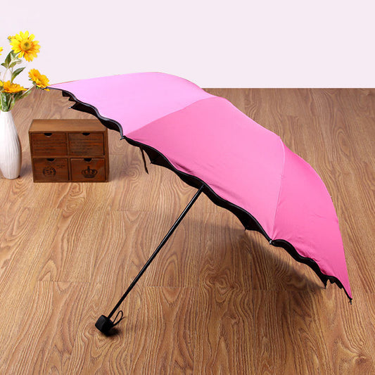 3 Fold multicolor Magic Umbrella Anti UV Protection, (Pack of 1)