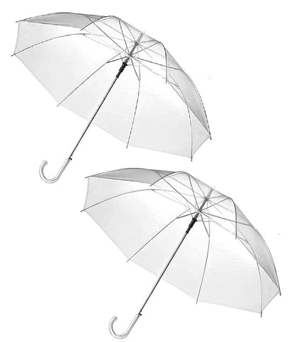 Transparent Umbrella - Compact Windproof Umbrella With J-Shape Handle for Women, Girls & children, Stylish Rain Protection