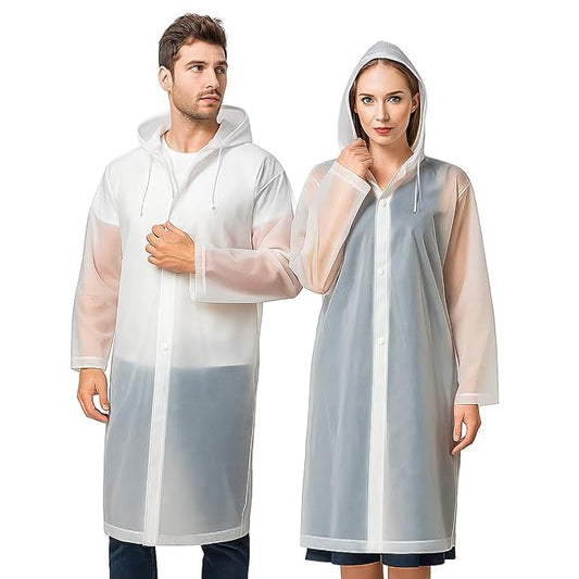 Fixxora™ EVA Waterproof Unisex Rain Coat Hooded Full Sleeves Outdoor Men, Women, Boys & Girls Rainwear Poncho Raincoat for Camping, Hiking & Travelling (Olive Green)