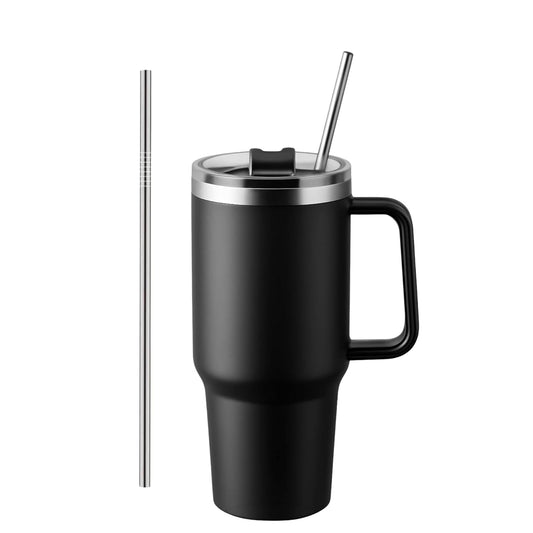Stainless Steel Tumbler with Lid and Straw – Insulated Travel Mug
