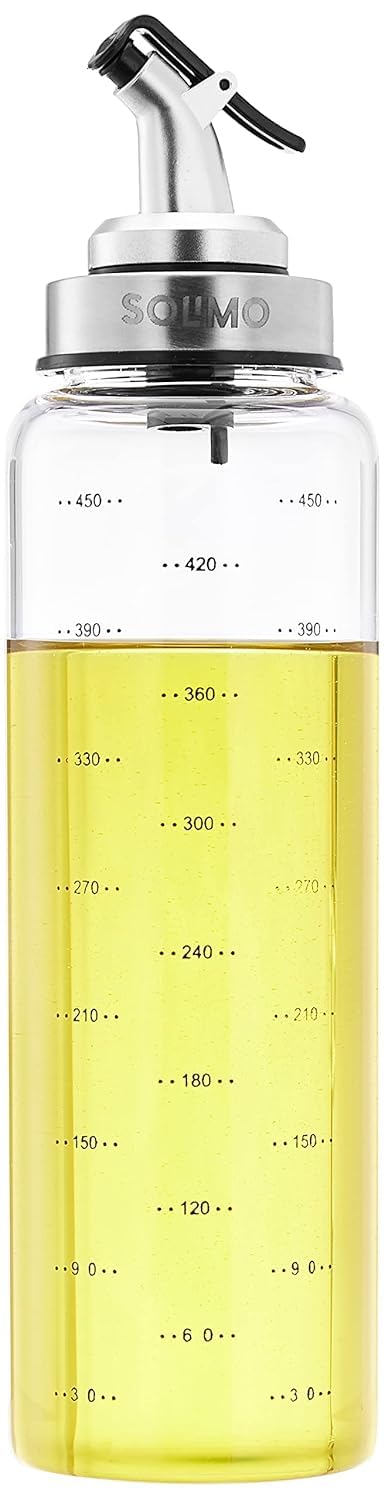 Fixxora™ 500ML Leak-Proof Clear Glass Oil Dispenser Bottle, Oil & Vinegar Cruet Dispenser Bottle (Pack of 1)