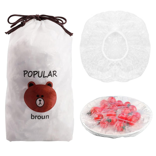 Fixxora® 100pcs Fresh Keeping Bags, Food Covers,Reusable Elastic Food Storage Covers, Plastic Sealing Elastic Stretch Bowl Lids, Universal Kitchen Wrap Seal Caps (100pcs)