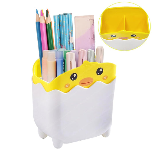 Fixxora Plastic Duck Stationery Pen Stand for Study Table, Pencil Holder for Kids & Girls, Cute Pen Organizer, Birthday Return Gifts, Multicolor