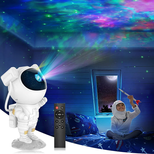 Galaxy Light Astronaut Space Star Projector 360 Adjustable Head Night Lamp  (22.5 cm, White)