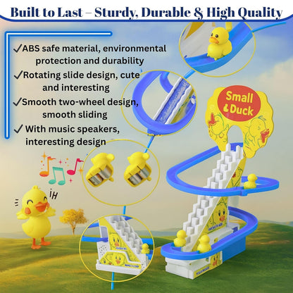 Duck Track Toys for Kids - Small Ducks Stair Climbing, Escalator Toy with Lights and Music - 3 Duck Included (Duck Track)