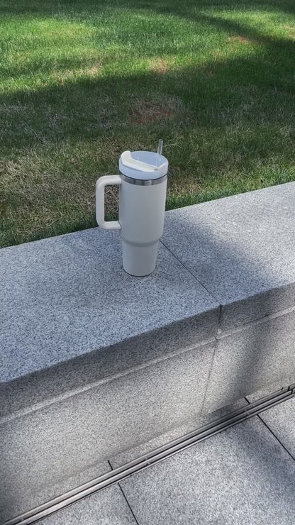 Stainless Steel Tumbler with Lid and Straw – Insulated Travel Mug